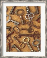 Framed Antique Key Collage