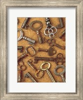 Framed Antique Key Collage