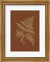 Framed Sepia Ferns on Brick (WG) III