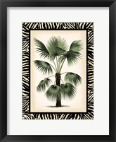 Small Palm in Zebra Border II Framed Print
