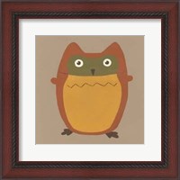 Framed Earth-Tone Owls I