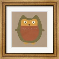 Framed Earth-Tone Owls II