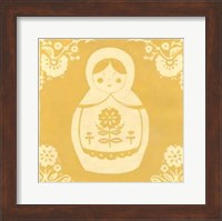 Framed Russian Doll in Yellow