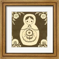 Framed Russian Doll in Brown