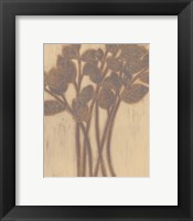 Gilded Grey Leaves I Framed Print