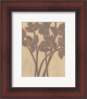 Framed Gilded Grey Leaves II