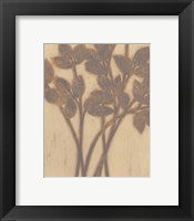 Gilded Grey Leaves II Framed Print
