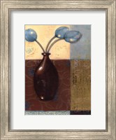 Framed Ebony Vase with Blue Tulips II