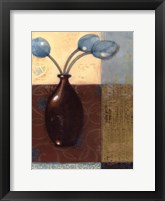 Ebony Vase with Blue Tulips II Framed Print