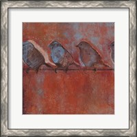 Framed Row of Sparrows I