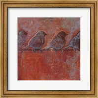 Framed Row of Sparrows II
