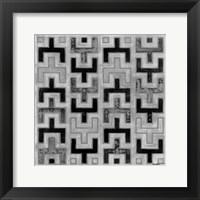 Framed Mudcloth Black & White I