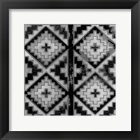 Framed Mudcloth Black & White IV