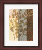 Framed Tapestry with Leaves I
