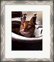 Framed Orange Cat in the Sink