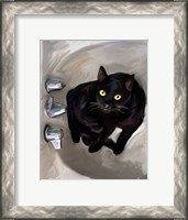 Framed Black Cat Lookin'