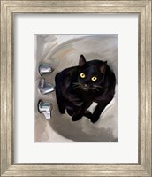 Framed Black Cat Lookin'