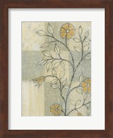 Framed Neutral Linen Blossoms I