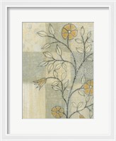 Framed Neutral Linen Blossoms I