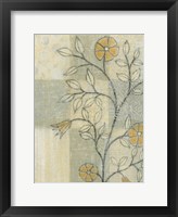 Neutral Linen Blossoms I Framed Print