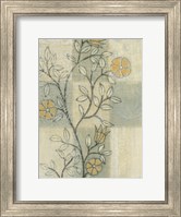Framed Neutral Linen Blossoms II