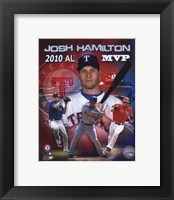 Framed Josh Hamilton 2010 Americal League MVP Portrait Plus