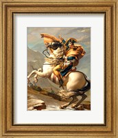 Framed Napoleon (1769-1821) Crossing the Alps at the St Bernard Pass