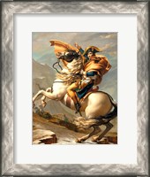 Framed Napoleon (1769-1821) Crossing the Alps at the St Bernard Pass