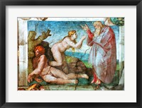 Framed Sistine Chapel ceiling: Creation of eve, with four Ignudi, 1511