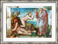 Framed Sistine Chapel ceiling: Creation of eve, with four Ignudi, 1511