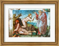 Framed Sistine Chapel ceiling: Creation of eve, with four Ignudi, 1511