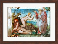 Framed Sistine Chapel ceiling: Creation of eve, with four Ignudi, 1511