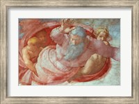 Framed Sistine Chapel: God Dividing the Waters and Earth