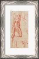 Framed W.13r Study of a male nude, stretching upwards