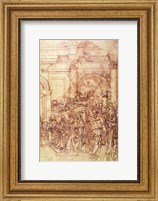 Framed W.29 Sketch of a crowd for a classical scene
