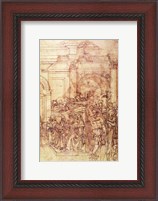 Framed W.29 Sketch of a crowd for a classical scene