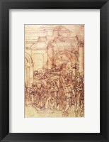 Framed W.29 Sketch of a crowd for a classical scene