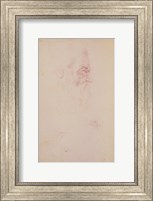Framed Sketch of a male head and two legs