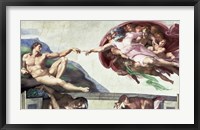 Framed Sistine Chapel Ceiling (1508-12): The Creation of Adam, 1511-12