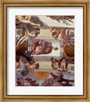 Framed Sistine Chapel Ceiling (1508-12): The Separation of the Waters from the Earth, 1511-12