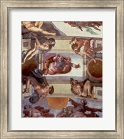 Framed Sistine Chapel Ceiling (1508-12): The Separation of the Waters from the Earth, 1511-12