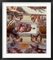 Framed Sistine Chapel Ceiling (1508-12): The Separation of the Waters from the Earth, 1511-12