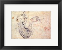 Framed Preparatory Study for the Arm of Christ in the Last Judgement, 1535-41