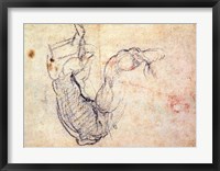Framed Preparatory Study for the Arm of Christ in the Last Judgement, 1535-41