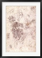 Framed Study of figures for 'The Last Judgement' with artist's signature, 1536-41