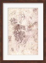 Framed Study of figures for 'The Last Judgement' with artist's signature, 1536-41
