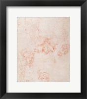 Framed Studies of heads, 1508-12d