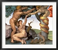 Framed Sistine Chapel Ceiling (1508-12): The Fall of Man, 1510 (detail)