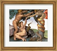 Framed Sistine Chapel Ceiling (1508-12): The Fall of Man, 1510 (detail)
