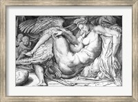 Framed Leda, engraved by Jacobus Bos, Boss or Bossius
